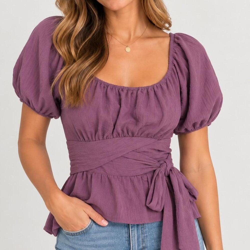 Altar’d State purple wrap-front top